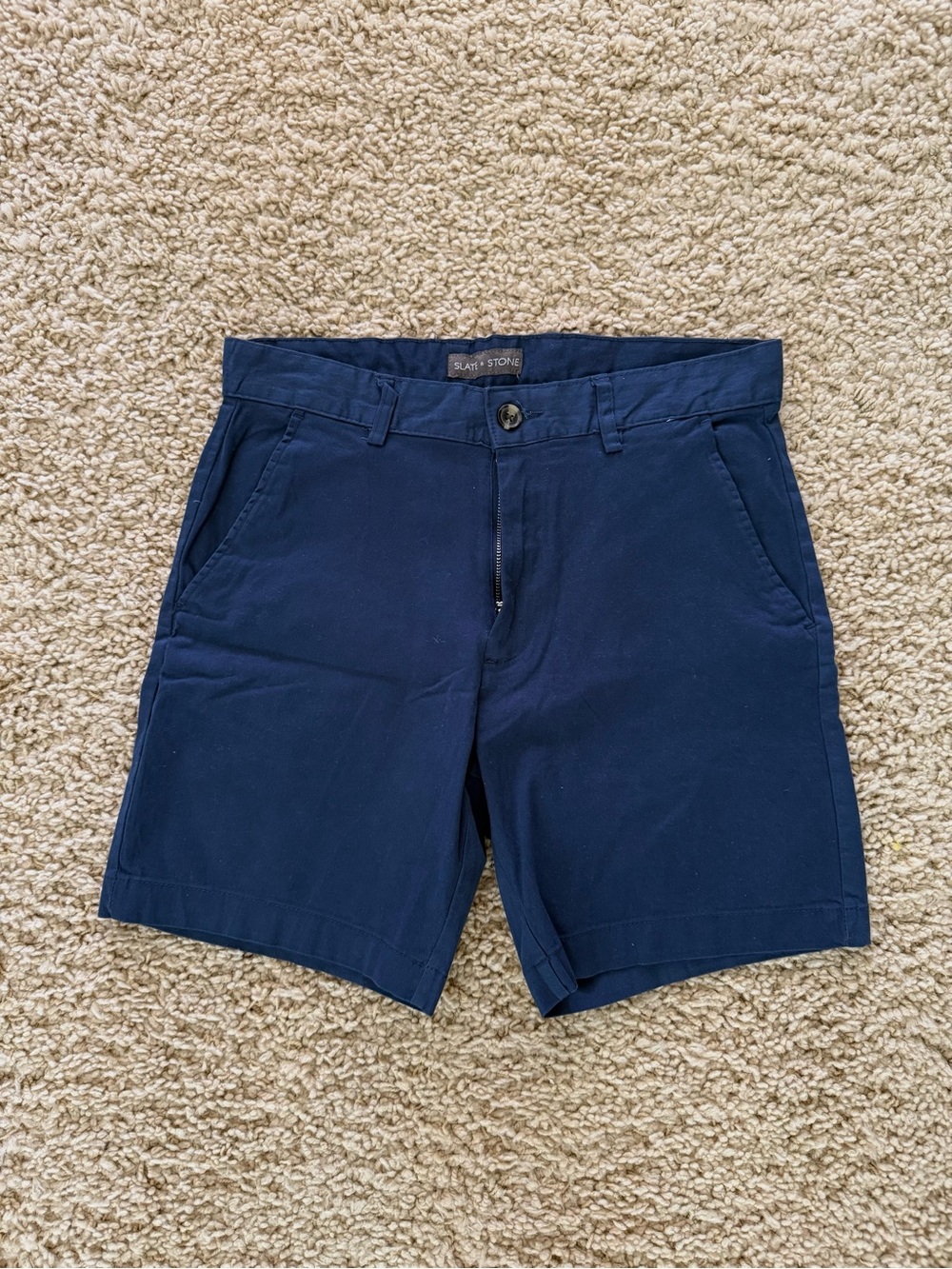 Slate & Stone Men's Navy Cotton Blend Shorts